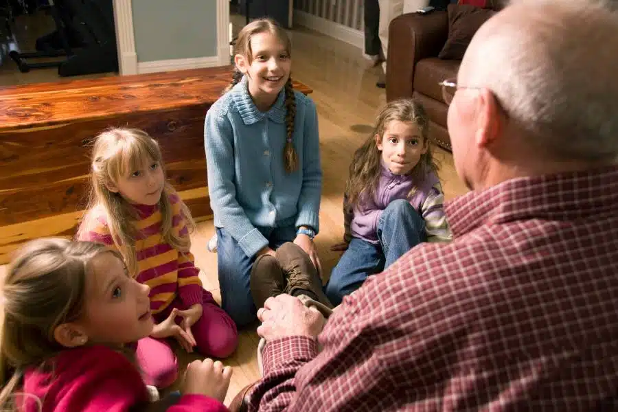 A dad giving stories