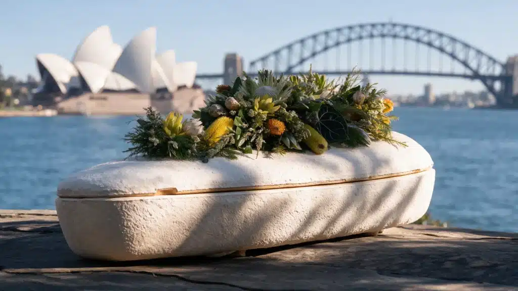 first mushroom coffin coming to Australia as burial option